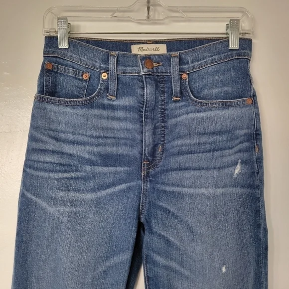 Madewell Cropped Classic Straight Distressed Jean Size 25 - Picture 6 of 12
